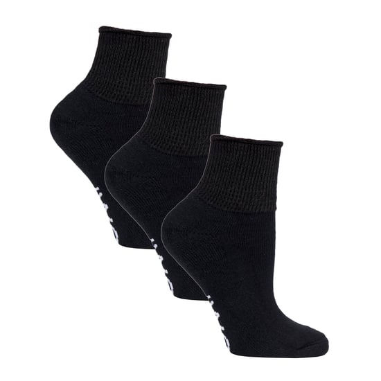 Paquete de 12 Pares de Calcetines Diabéticos para Todo el Año | IOMI | Calcetines Extra Anchos para Tobillos, Piernas y Pies Hinchados | Calcetines Tobilleros para Diabéticos en Algodón y Bambú - Negro - Image 4
