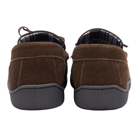 DUNLOP - Hombre de cuero de gamuza real forrado de lana Mocasín Zapatillas (9, Marrón oscuro) - Image 4