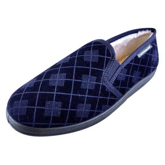 DUNLOP - PANTUFLAS MOCASÍN CON SUELA RÍGIDA PARA HOMBRE FORRADAS DE FELPA Y ESPUMA VISCOELÁSTICA A CUADROS ESCOCESES - Image 4