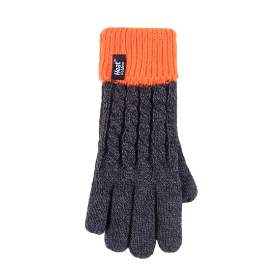 Heat Holders - Conjunto de gorro y guantes térmicos de invierno con forro polar de punto por cable para niños - CO1P7 - Image 4