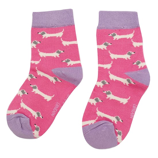 Miss Sparrow - Pack de 2 Calcetines de Bambú con Dibujos de Animales para Niñas - Perros Salchicha - Image 4