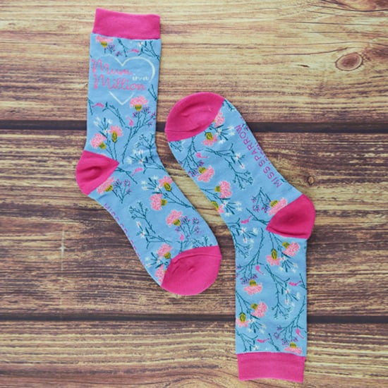 Miss Sparrow - Calcetines de Mamá para Señoras | Calcetines de Bambú con Estampado Floral | Suaves y Transpirables | Regalos para el Día de la Madre - Calcetines de Mamá (Azul) - Image 4