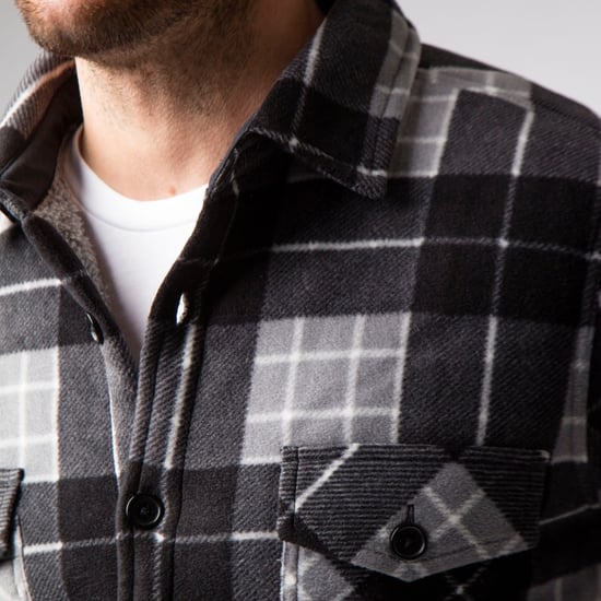 Chaqueta de invierno acolchada a cuadros para hombre | Calentadores | Camisa a cuadros de manga larga | Diseño a cuadros - Hunter / Negro - Image 5