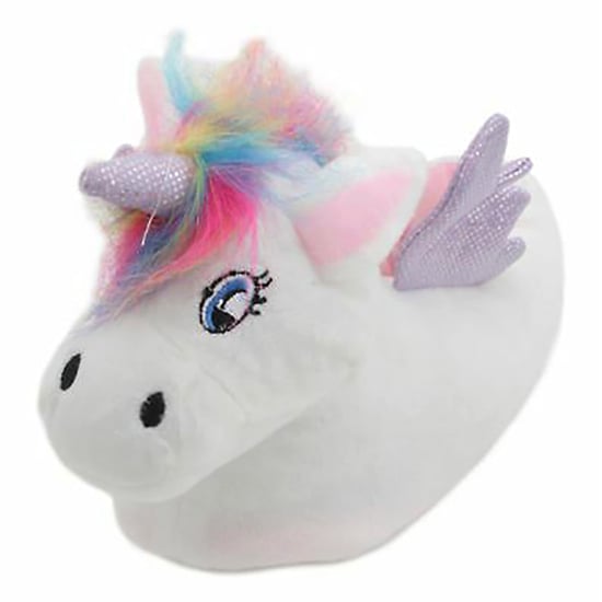 Zapatillas de Peluche Unicornio con Pelo Arco Iris para Niños | Regalo para Ella - Blanco - Image 4