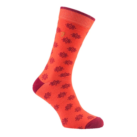 Farah - 2 Pares de Calcetines de Algodón Retro de Lujo para Hombre con Diseños Divertidos - FVS010ORG - Image 4