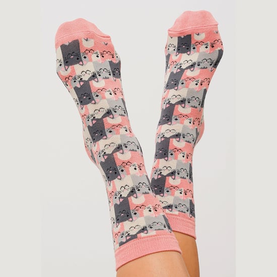Miss Sparrow - Calcetines de bambú transpirables con forma de gato para mujer - Happy Cats (Rosa) - Image 3