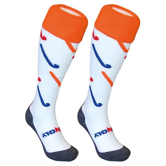 Calcetines de hockey con diseños de palos de hockey | Hingly | Hombres y mujeres | Ideal para deportes - Blanco - Image 5
