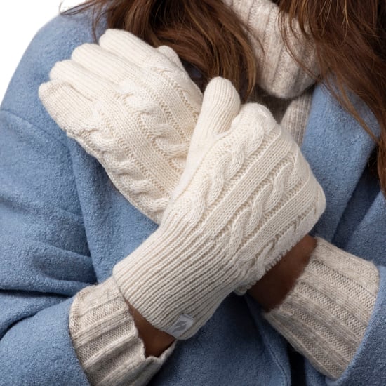 Set de gorro, bufanda y guantes de punto para mujer - Crema - Image 4