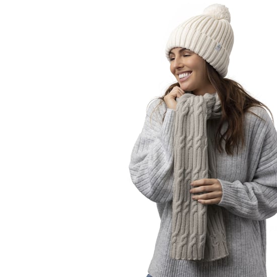 Bufanda de invierno de lana de lujo para mujer | Bufanda térmica de moda para mujer - Negro - Image 3