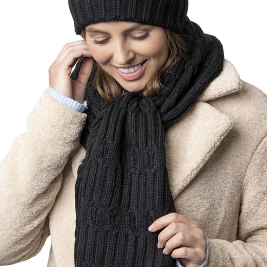 Bufanda de invierno de lana de lujo para mujer | Bufanda térmica de moda para mujer - Negro - Image 4