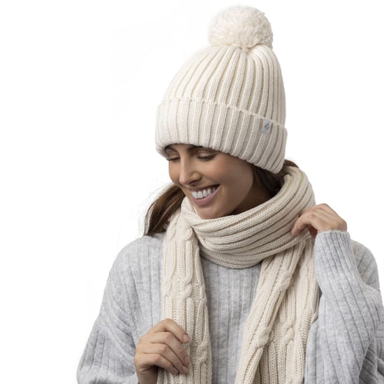 Bufanda de invierno de lana de lujo para mujer | Bufanda térmica de moda para mujer - Negro - Image 5