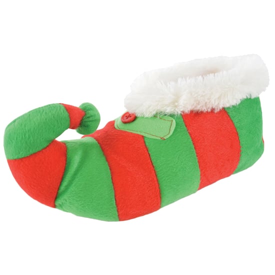 Novedad Niños Navidad Elfo Zapatillas | Funky Fleece Linied Red & Green Striped Xmas Slippers for Kids - Red & Green - Image 5
