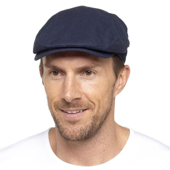 Gorra plana de lino para hombre en crema y denim - Crema - Image 3