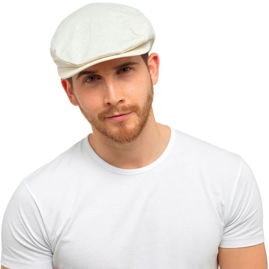 Gorra plana de lino para hombre en crema y denim - Crema - Image 5