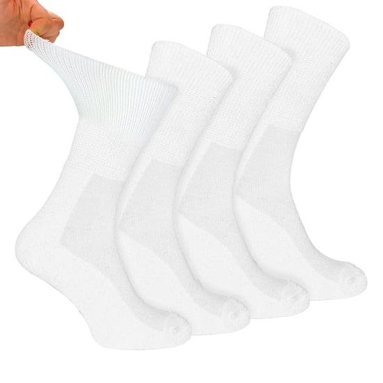4 Pares Multipack Calcetines Diabéticos de Bambú para Hombre | Dr.Socks | Calcetines Diabéticos No Elásticos Extra Anchos para Pies Hinchados - Blanco - Image 2