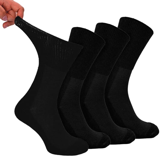 4 Pares Multipack Calcetines Diabéticos de Bambú para Hombre | Dr.Socks | Calcetines Diabéticos No Elásticos Extra Anchos para Pies Hinchados - Negro - Image 2