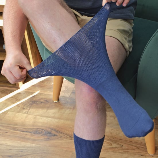 Calcetines de bambú extra anchos para edemas | Dr.Socks | Hombres y mujeres | Calcetines para pies hinchados tobillos piernas y diabéticos - Azul - Image 4