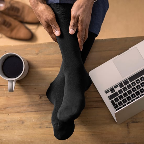 12 Pares Multipack Gentle Grip Top Diabetic Socks | IOMI | Mid Calf Loose Top Non Elastic Cotton Socks with Handlinked Seamless Toe - Black - Image 3