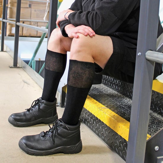 Sock Snob - Paquete de 6 calcetines largos de trabajo para hombre para botas con puntera de acero - Negro - Image 5
