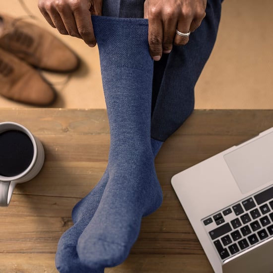 Calcetines Diabéticos 12 Pares Multipack Gentle Grip Top | IOMI | Mid Calf Loose Top Non Elastic Cotton Socks with Handlinked Seamless Toe - Azul - Image 5