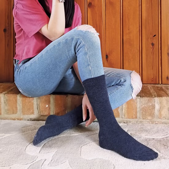 12 Pack Calcetines Diabéticos Térmicos No Elásticos para Mujer - Azul Claro - Image 4