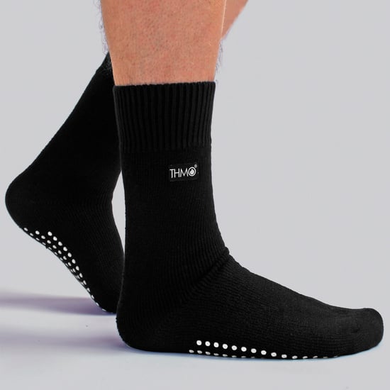 THMO - 3 Pares de Calcetines para Hombre con Forro Polar y Grippers - Negro - Image 3