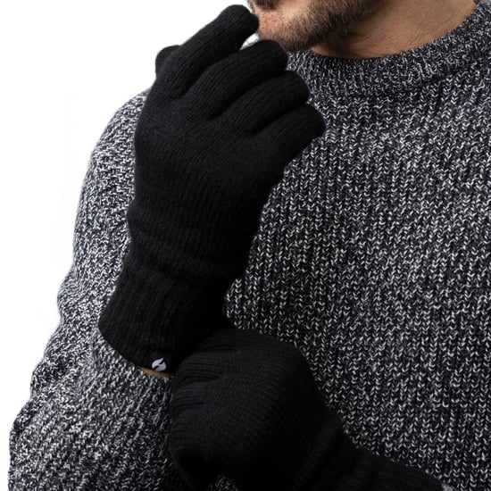 Gorro de punto para hombre Bufanda Guantes | Calentadores | Suave forro polar de lujo Juego de invierno para el clima frío - Negro - Image 4