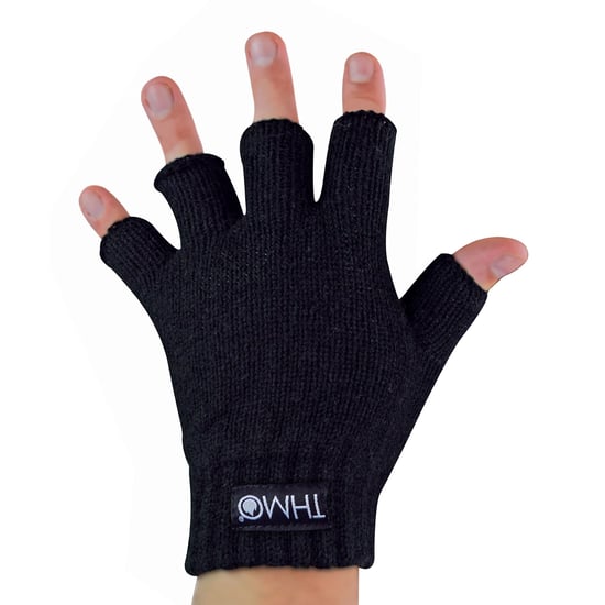 Guantes de invierno sin dedos para niños | THMO | Guantes térmicos con forro polar Thinsulate para niños - Negro - Image 3