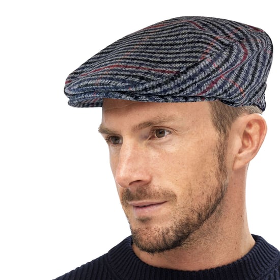 Gorra Tradicional de Tweed a Cuadros - GL228 Beige / Roja - Image 3