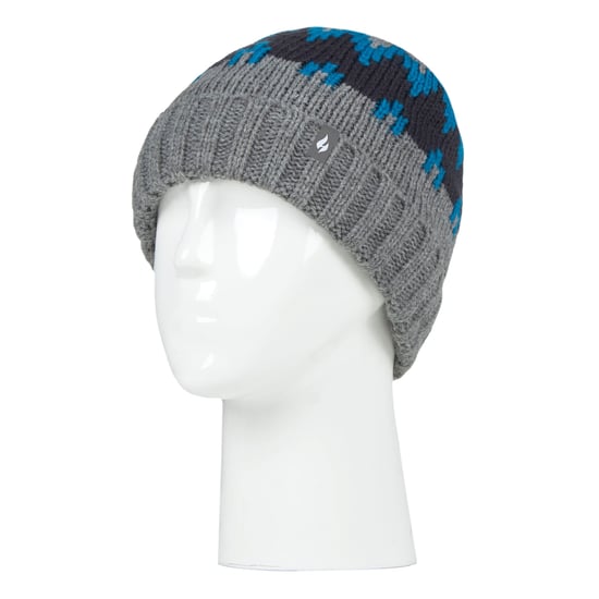Heat Holders - Gorro de punto grueso y suave con pompones para niños - Pebble Melange/Teal/Navy - Image 3