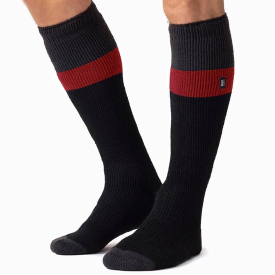Calcetines térmicos de esquí a rayas para hombre | Calcetines extra largos de alta calidad - Negro / Rojo - Image 4
