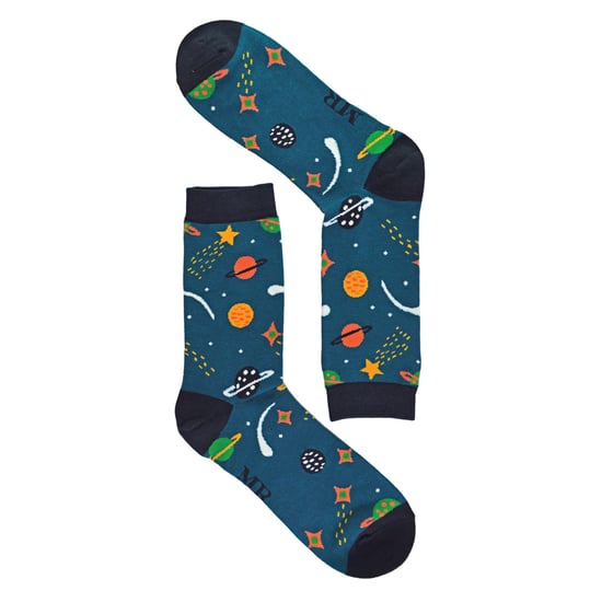 Calcetines de bambú con estampado de estrellas, galaxias y planetas - Space (Azul Marino) - Image 3