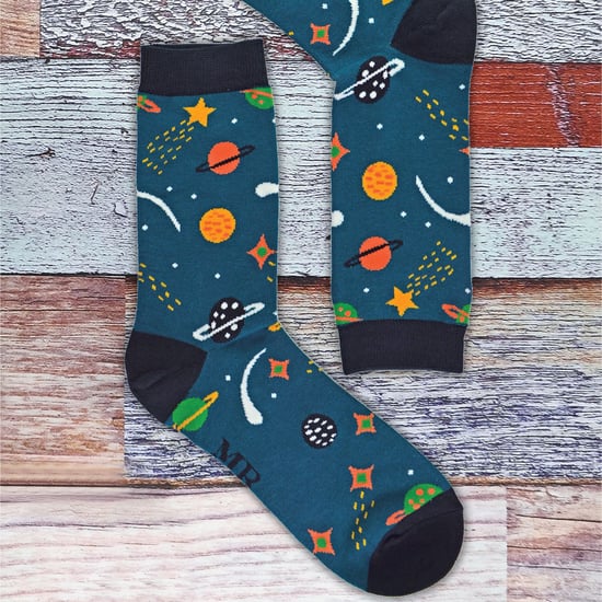 Calcetines de bambú con estampado de estrellas, galaxias y planetas - Space (Azul Marino) - Image 5