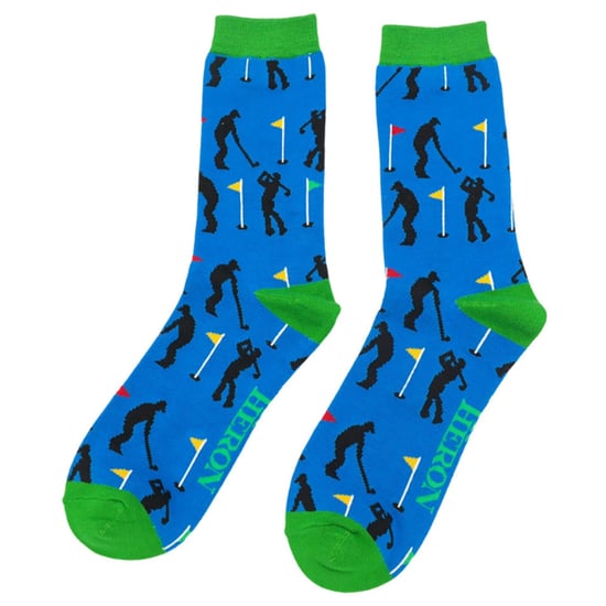 Mr Heron - Calcetines de Golf Divertidos para Hombre - Golfistas (Azul) - Image 4
