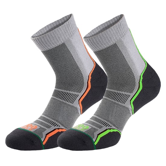 1000 Mile - Pack de 2 calcetines de lana merino para hombre, de una capa, para trail y que absorben la humedad - Grises - Image 3