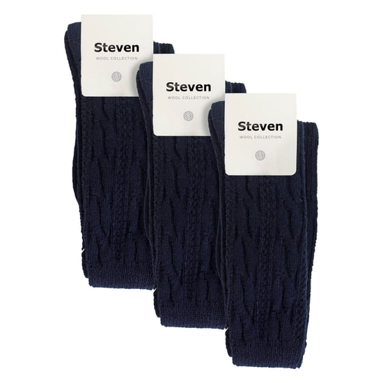 3 Pares de Calcetines de Lana para Mujer Steven Calcetines de Lana Extra Largos - Azul - Image 2