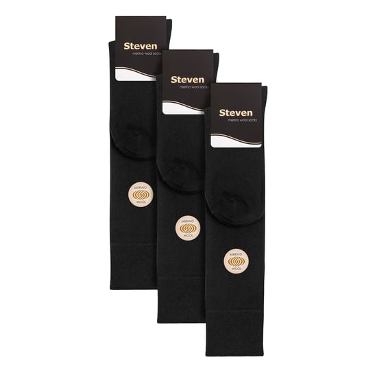 Steven - 3 Pares Multipack Calcetines de Lana Merino - Negro - Image 2
