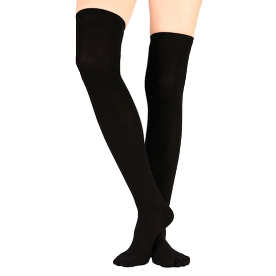 TOETOE - Calcetines sobre la rodilla de algodón con control de humedad para hombres y mujeres - Negro - Image 3