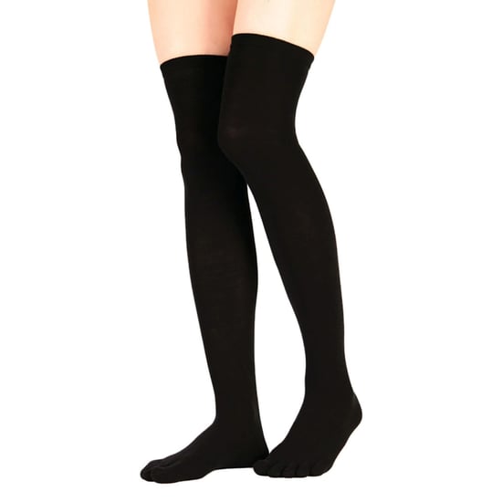 TOETOE - Calcetines sobre la rodilla de algodón con control de humedad para hombres y mujeres - Negro - Image 5