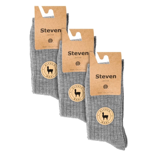3 Pares Multipack Calcetines de Lana de Alpaca para Hombre - Gris Claro - Image 2