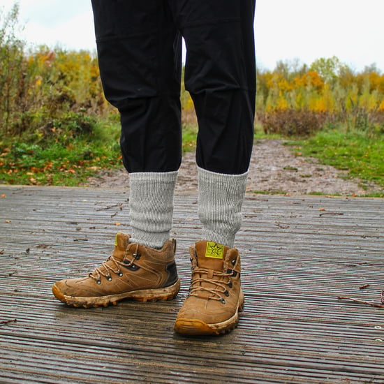 6 Pair Multipack Mens Wool Socks | Breathable Crew Hiking Socks - Black - Image 3