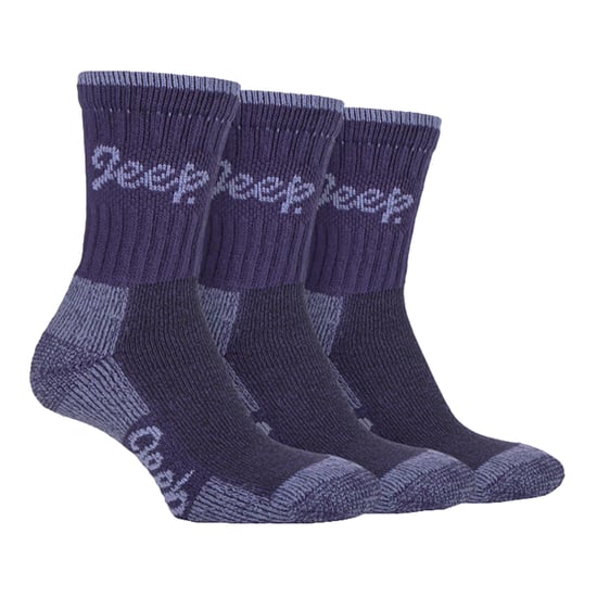 JEEP - 6 Par Multipack Señoras Algodón Transpirable Acolchado Calcetines Senderismo | Womens Cushioned Anti Blister Crew Trekking Socks - Lilac / Purple - Image 3