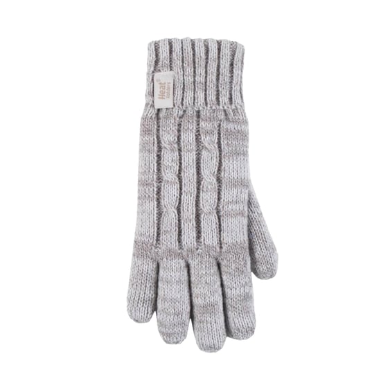 Heat Holders - Conjunto de gorro y guantes de invierno de punto con pompón y cable para niña - Image 5