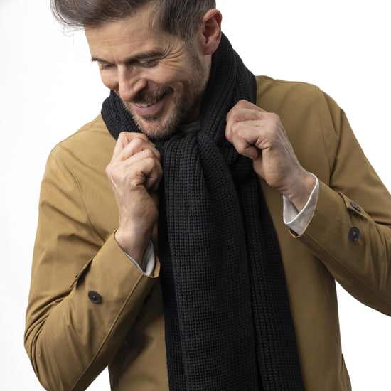 Mens Windproof Fleece Winter Scarf | Heat Holders | Thermal Cosy Black Scarves for Cold Weather - Negro - Image 4