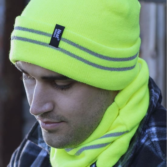 Conjunto de gorro, calentador de cuello y guantes Hi Vis | Calentadores | Ropa de trabajo reflectante para climas extremadamente fríos - Amarillo - Image 5