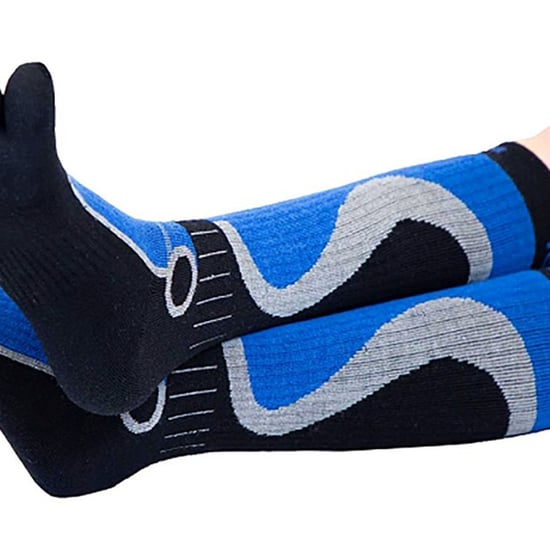 TOETOE - Calcetines Deportivos de Compresión hasta la Rodilla para Hombre y Mujer - Negro y Azul - Image 5