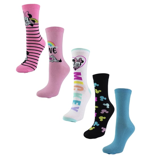 5 Pares de Calcetines de Minnie Mouse para Mujer | Calcetines Disney Mickey Mouse | Regalos de Navidad - Minnie&Mickey - Image 3
