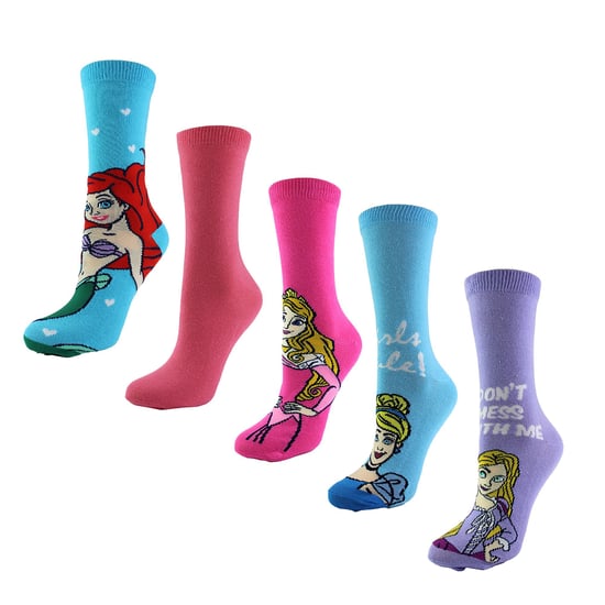 5 Pares de Calcetines de Princesa para Mujer | Casual Cute Funny Novelty Disney Socks | Regalos Disney - Princesa - Image 3