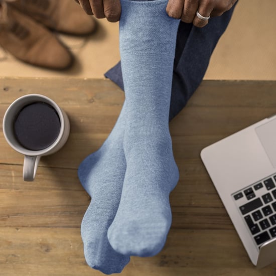 Gentle Grip - Calcetines para diabéticos de 6 pares para hombre con parte superior en forma de peine de miel y costuras de los dedos unidas a mano - Azules - Image 5