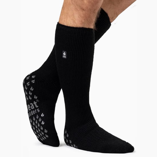 Calcetines de invierno para hombre | Calcetines largos antideslizantes con forro polar - Negro / Gris - Image 3